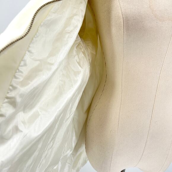 Vertigo Paris Cream Hooded Zip Front Utility Rain Coat Jacket - Picture 6 of 9